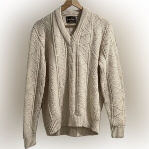 Lahmar Sweater Mens Size Large Yello Cable-Knit Crewneck Pullover Vintage USA